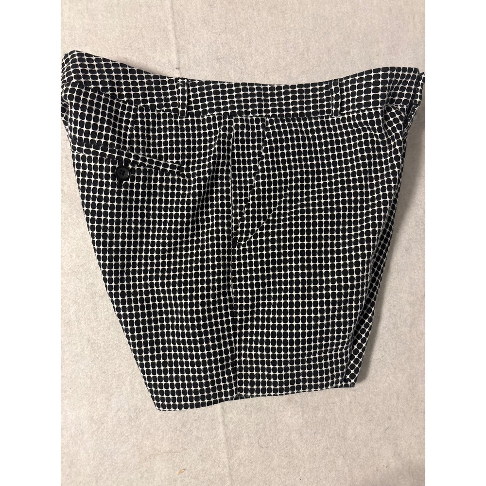 Banana Republic Chino Shorts Womens 6 Black White Geometric Grid Excellent